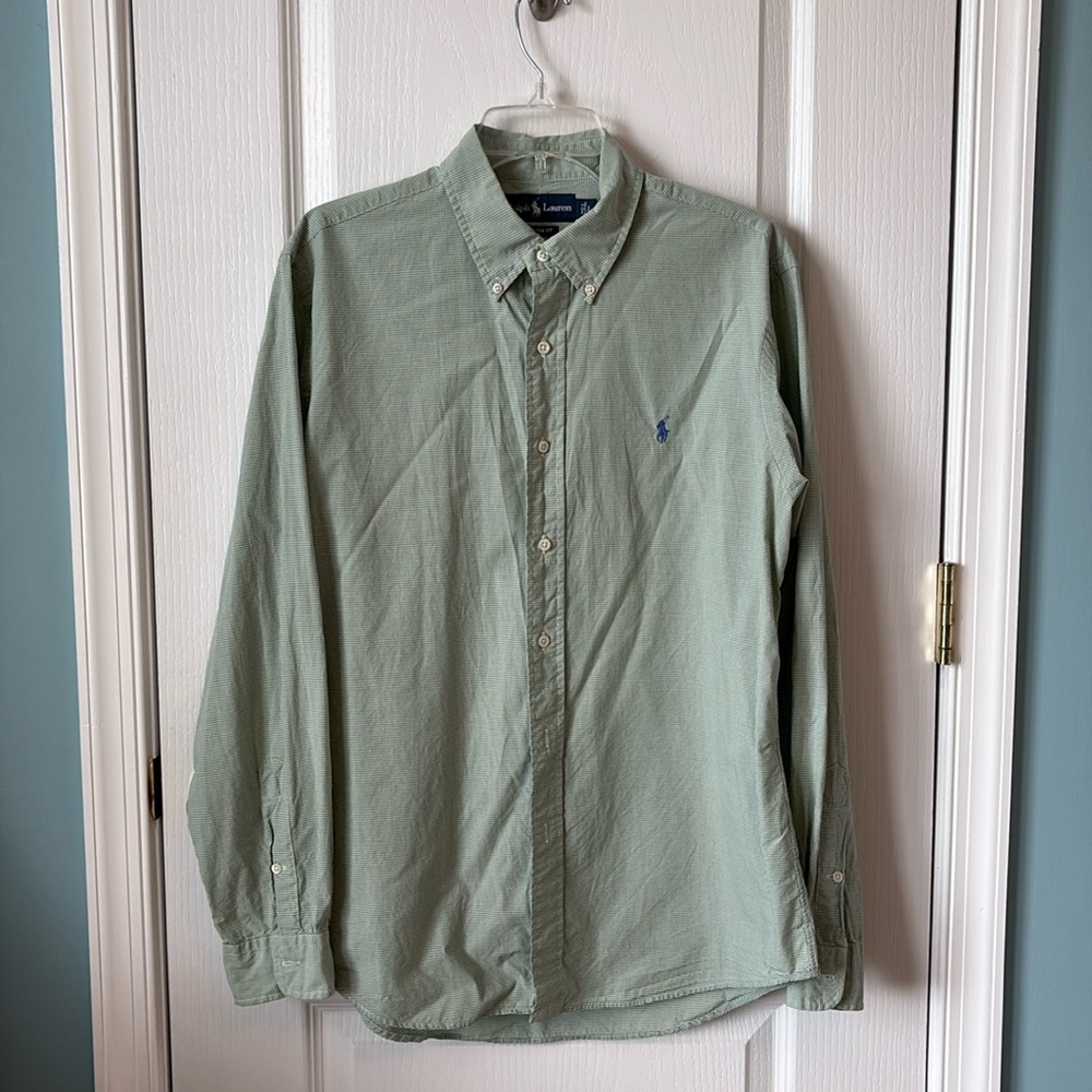 Ralph Lauren polo button down woven shirt, custom fit - large